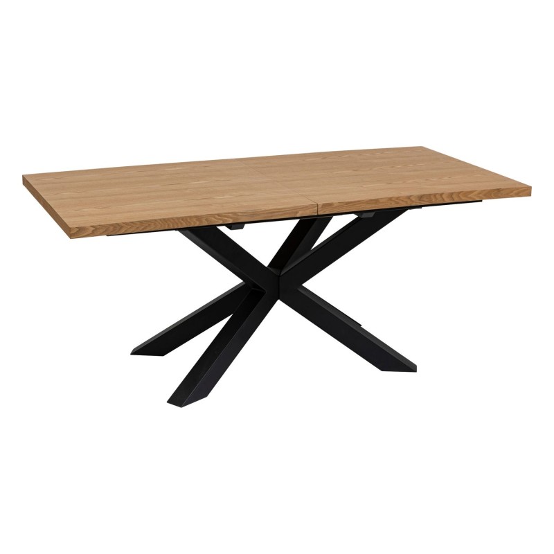 Table à manger extensible Olaf en bois et métal pour 6 à 8 personnes - Marron