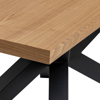 Table à manger extensible Olaf en bois et métal pour 6 à 8 personnes - Marron