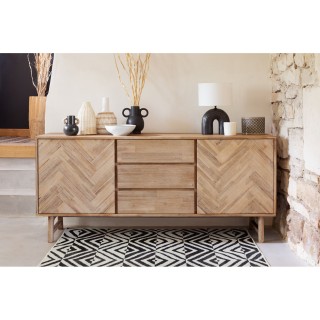 Buffet 3 tiroirs et 2 portes Aeris en bois - Marron