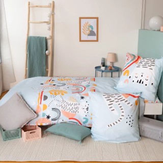 Parure de lit enfant Chat - Coton 57 fils/cm² - 140 x 200 cm