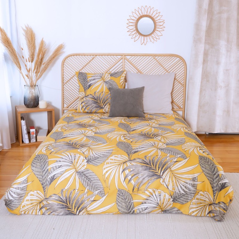 Parure de lit Adelanto - Microfibre 72 g/m² - 220 x 240 cm - Jaune Parure de lit Adelanto - Microfibre 72 g/m² - 220 x 240 cm - Jaune