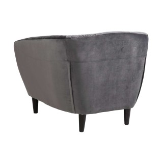 Fauteuil Ria en velours - 1 place - Gris foncé