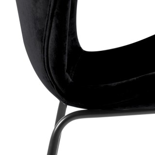 Lot de 2 chaises Léonce en velours et métal - Noir