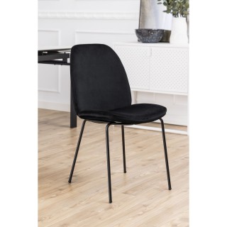 Lot de 2 chaises Billie en velours et métal - Noir