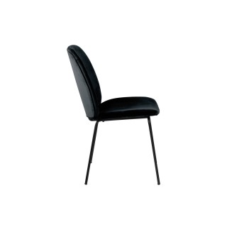 Lot de 2 chaises Billie en velours et métal - Noir