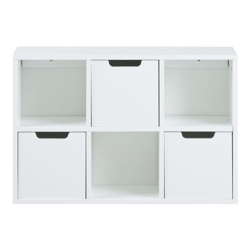 Etagère murale 6 cases Soren en bois - Blanc