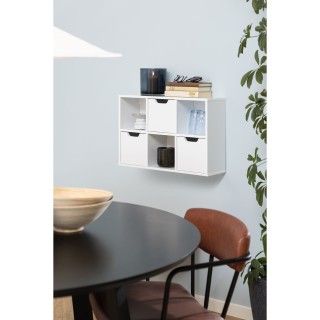 Etagère murale 6 cases Soren en bois - Blanc