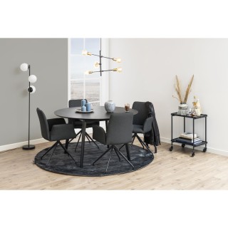 Fauteuil de table Lou en tissu - Gris foncé