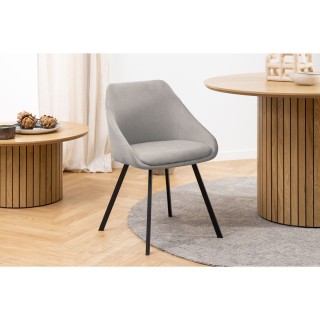 Lot de 2 fauteuils de table Maxine en tissu - Gris