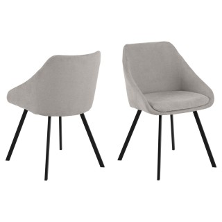 Lot de 2 fauteuils de table Maxine en tissu - Gris