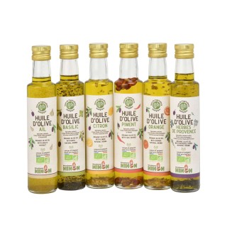 Huile d’olive extra vierge ail BIO - Bouteille 250ml