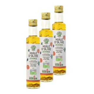 Lot 3x Huile d’olive extra vierge orange BIO - Bouteille 250ml