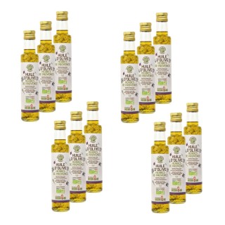 Lot 12x Huile d’olive extra vierge herbes de Provence BIO - Bouteille 250ml