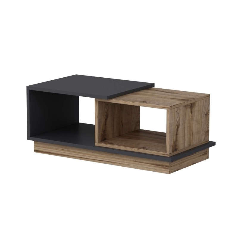 Table basse 2 niches Zéline en bois - Anthracite et beige