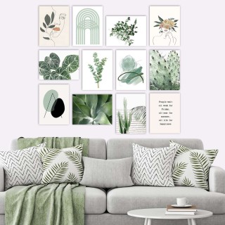 Lot de 12 tableaux Nature - Vert