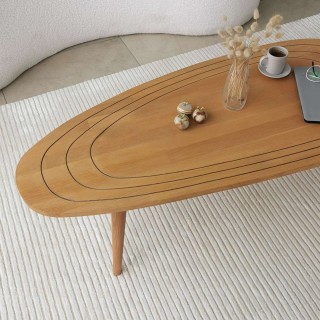 Table basse Théodore en bois massif - Beige