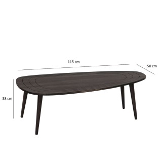 Table basse Théodore en bois massif - Gris foncé