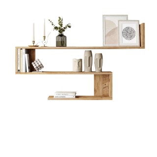 Etagère murale 3 tablettes Oscillia en bois - Beige