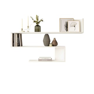 Etagère murale 3 tablettes Oscillia en bois - Blanc