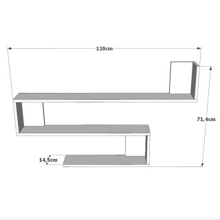 Etagère murale 3 tablettes Oscillia en bois - Blanc