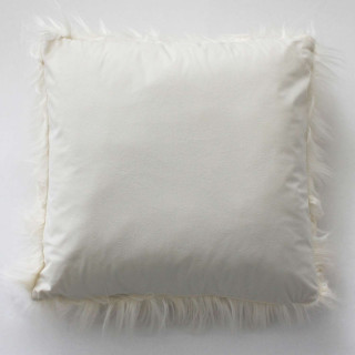 Coussin doux à poils longs Epicéa - 45 x 45 cm - Blanc