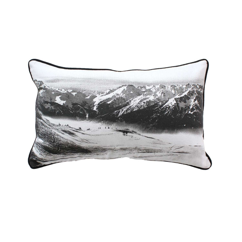 Coussin imprimé montagne Epicéa - 30 x 50 cm - Blanc