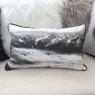 Coussin imprimé montagne Epicéa - 30 x 50 cm - Blanc