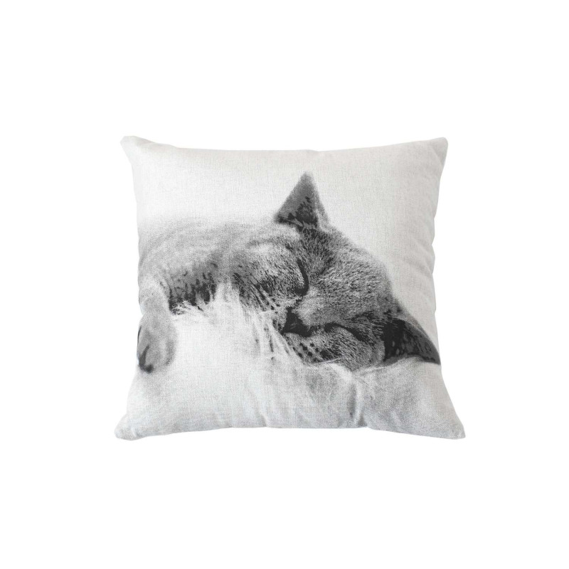 Coussin imprimé chat - 30 x 50 cm - Noir et blanc