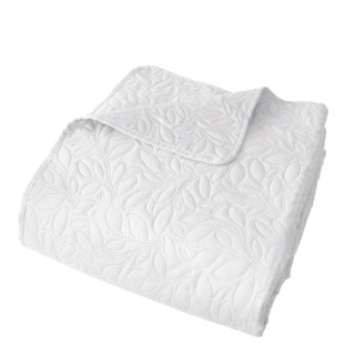 Couvre-lit à dessin floral - 240 x 220 cm - Blanc