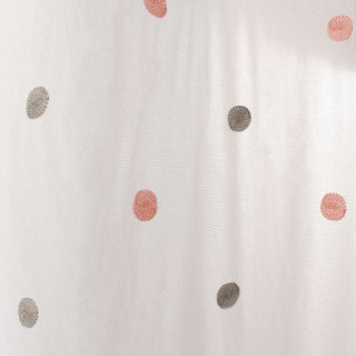 Voilage plumetis - 140 x 240 cm - Gris et rose