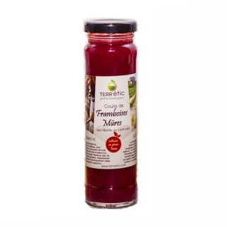 Coulis de framboises & mûres - Mont du Lyonnais - Terr'étic fruit du travail paysan - bocal 156ml