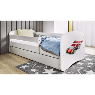 Lit Babydreams Voiture de course simple - Kocot Kids - 70 x 140 cm - Blanc