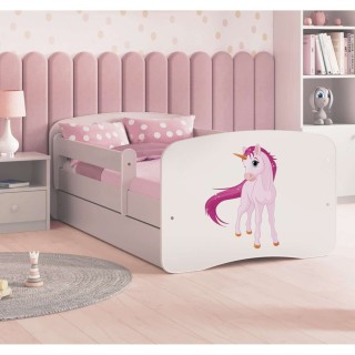 Lit Babydreams Licorne avec matelas et tiroir - Kocot Kids - 70 x 140 cm - Blanc