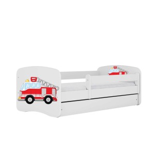 Lit Babydreams Pompiers avec matelas et tiroir - Kocot Kids - 70 x 140 cm - Blanc