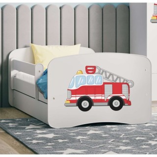 Lit Babydreams Pompiers avec matelas et tiroir - Kocot Kids - 70 x 140 cm - Blanc