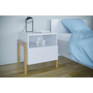 Table de chevet Victor - Kocot Kids - L. 40 x H. 45 cm - Blanc