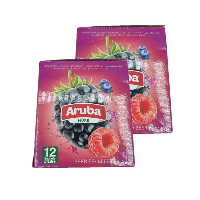 Lot 2x Boisson instantanée arôme fruits rouges - 12 x 30g - Boîte 720g