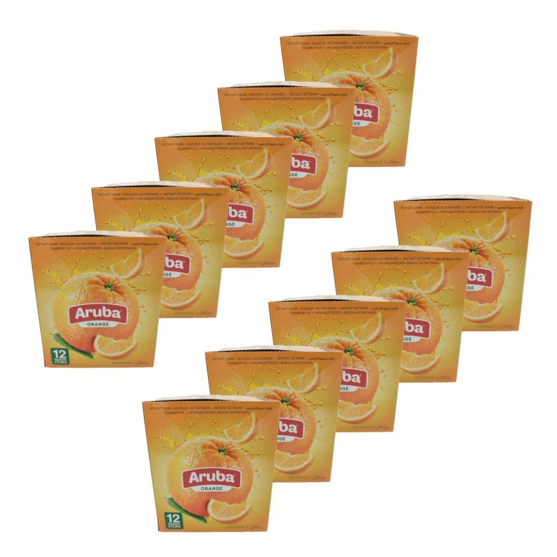 Lot 10x Boisson instantanée arôme orange - 12 x 30g - Boîte 3,6kg