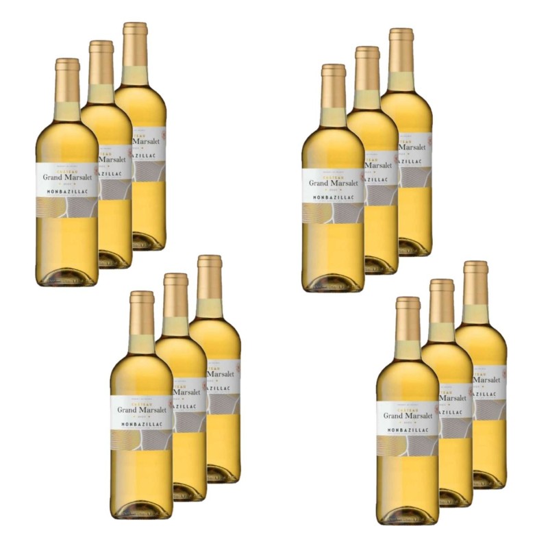 Lot 12x Vin blanc Monbazillac - AOC / HVE - Bouteille kg