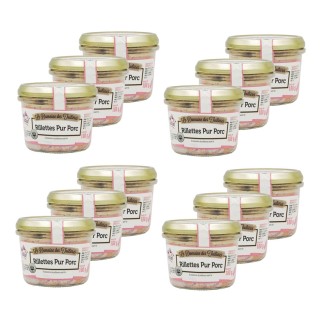 Lot 12x Rillettes pur porc - Bocal 2,16kg