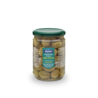 Olive verte entière goût anchois - Bocal 420g