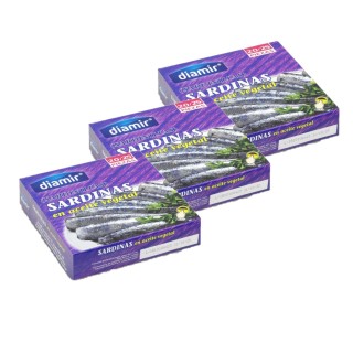 Lot 3x Petites sardines à l'huile - Boîte 266g