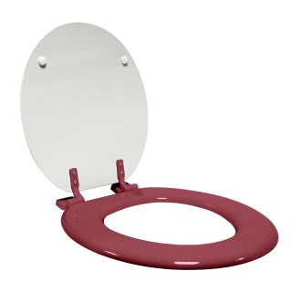 Abattant et tapis WC Pasadera - Blanc et rose