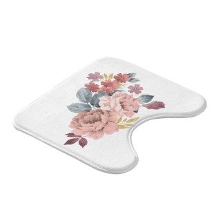 Abattant et tapis WC Pasadera - Blanc et rose