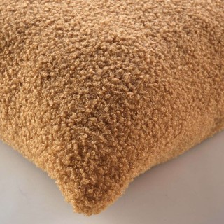 Coussin déhoussable BELI - Bouclette unie - 45 x 45 cm - Camel