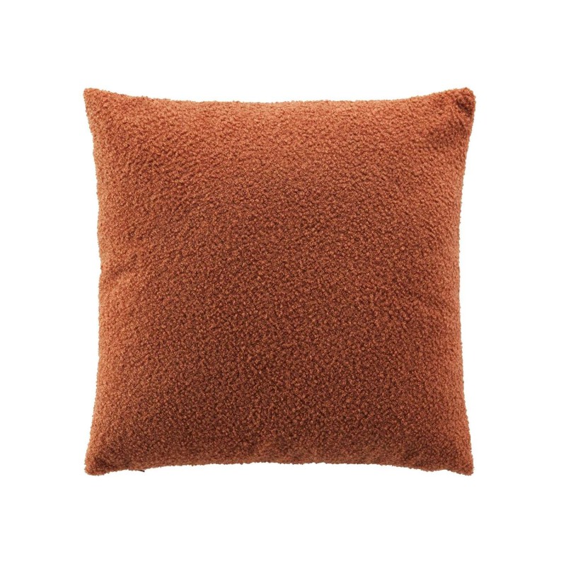 Coussin déhoussable BELI - Bouclette unie - 45 x 45 cm - Terracotta