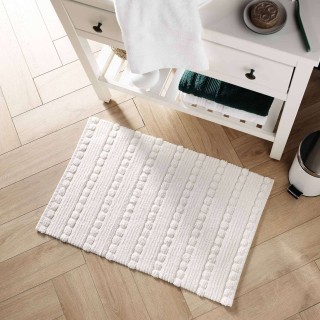 Tapis de bain Calabasa en coton tufté - 50 x 80 cm - Blanc