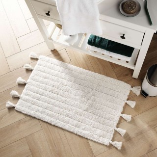 Tapis de bain Manteca en coton tufté - 50 x 80 cm - Blanc