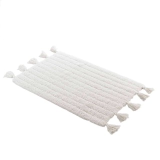 Tapis de bain Manteca en coton tufté - 50 x 80 cm - Blanc