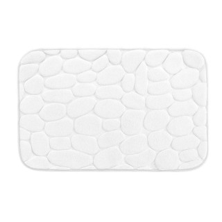 Tapis de bain à mémoire de forme Galet - 50 x 80 cm - Blanc